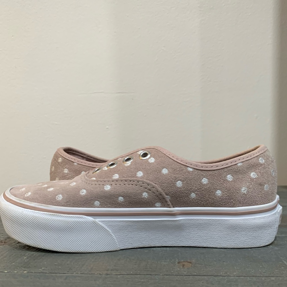 Vans Authentic Platform Suede Polka Dot Blush/Tan… - image 6